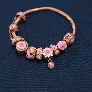 Pandora Hollow Flower Beaded Bracelet